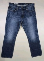 GAP 1969 mens 100% cotton straight jeans size 36x32 Actual 36x31  blue d... - $317.33 MXN