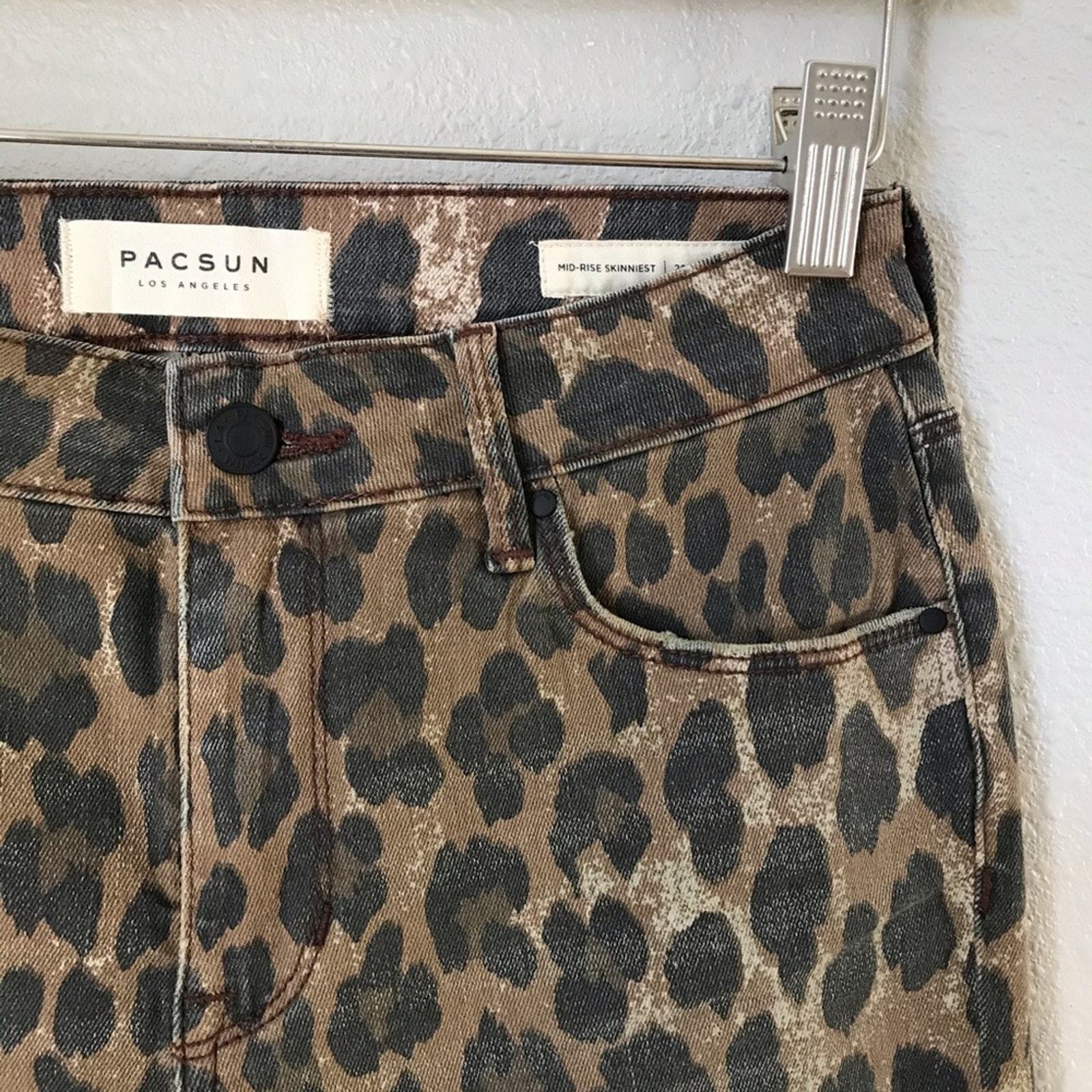 PacSun Leopard Mid Rise Skinniest Jeans sz 26 NEW Item image 6