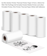 6x Mini Sticker Printer Thermal Printer Paper 57mm x 30mm for M02 T02 Pe... - $9.78