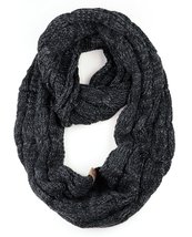 NYFASHION101 Soft Winter Warm Chunky Knit Cowl Infinity Loop Scarf, Melange Gray - £11.85 GBP