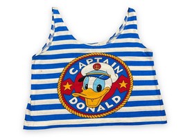 Vtg 80s Disney Productions Mickey &amp; Co. J.G. Hook Donald Nautical Tank Top Sz S - £51.32 GBP