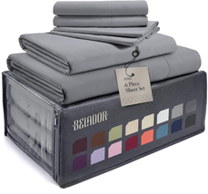 BELADOR Silky Soft Sheet Set - Luxury 6 Piece Bed Sheets for Queen Size Bed, Sec - £15.98 GBP