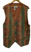 Plateau Mens Vtg Button Front Suede Leather Vest Southwest Aztec  Tribal... - £21.39 GBP