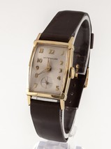 Wittnauer 10k Gold Bezel Mechanical Watch w/ Sunburst Dial 484 - £410.67 GBP