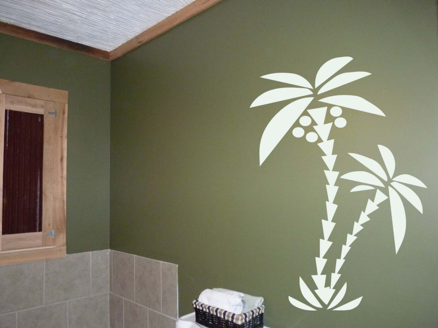 Palm Tree Vinyl Wall Decal Sticker 72"h x 45"w - £47.50 GBP