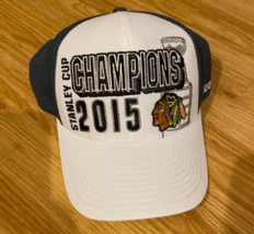 Chicago Blackhawks Cap NHL Stanley Cup Champions 2015 Reebok Flex Fitted Hat - £14.21 GBP