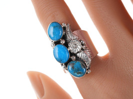 Adjustable Running Bear shop Sterling/turquoise southwestern ring - £144.52 GBP