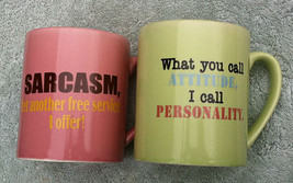 Two (2) coffee mugs - sarcasm, attitude DGI - £12.58 GBP