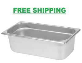 4 PACK 1/3 Size Stainless Steel Steam Prep Table Pan Commercial Food 4&quot; ... - $77.99