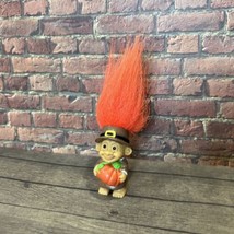 Vintage Russ Mini Trolls Pilgrim Thanksgiving With Pumpkin Tiny! 2” - £8.69 GBP