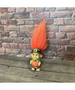 Vintage Russ Mini Trolls Pilgrim Thanksgiving With Pumpkin Tiny! 2” - £8.59 GBP