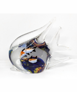 Aquarium Angel Fish Murano Style Glass 5&quot; At Its Tallest Figurine - $12.86