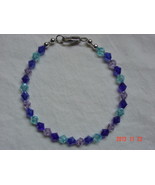 Royal Blue, Aqua Blue, and Light Pink Swarovski Crystal Bracelet - $9.99