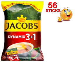 JACOBS STICKS 3 IN 1 DYNAMIX Instant Coffee 56x12g  Made in UKRAINE - $24.74
