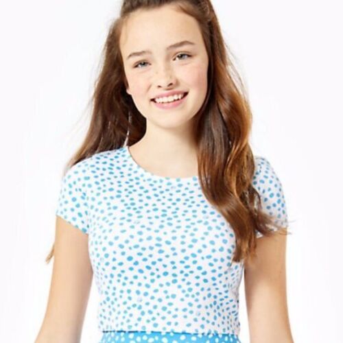 Primary image for NEW LILLY PULITZER Girls Blue Polka Dot Thelma Top (Size 16 Juniors)