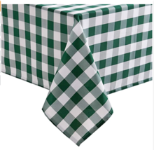 Hiasan 60 x 102 Inch Checkered Tablecloth Rectangle Waterproof Green and White - £8.29 GBP