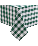 Hiasan 60 x 102 Inch Checkered Tablecloth Rectangle Waterproof Green and... - £8.27 GBP