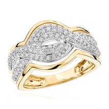 0.75CT Imitación Diamante Infinito Giro Compromiso Anillo Oro Amarillo Plateado - £175.97 GBP