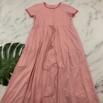Vanity Fair Vintage House Dress Night Gown Size M Pastel Pink Short Slee... - $29.69