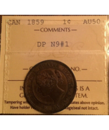 1859 Canada Large 1 cent Victoria Penny - ICCS AU-50 - DP N9 #1 - £514.91 GBP