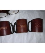 Vtg Genuine Leather Drink Holder Can Koozie Foam Insert Lot Of 8 - $66.51 CAD