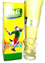 2 Castrol Soccer Worldcup 2014 Brasil Soccerball-shaped German Beer Glasses - $24.95