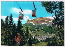 Italy Postcard Dolomiti Cortina La Funivia del Floria Ski Lifts - $2.96