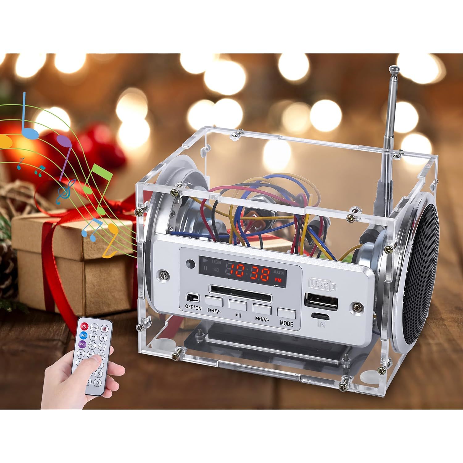 ICStation DIY Bluetooth-Compatible Speaker Kit, FM Radio Sound Amplifier Kit Sol