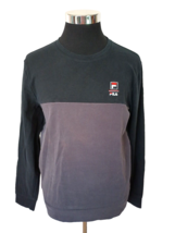 FILA Sweatshirt Men&#39;s Size Medium Black and Gray Cotton Spandex Blend Logo - £12.48 GBP