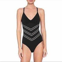 NWT Robin Piccone Naomi One Piece Swimsuit in Black Size 4 STRAPPY Back ... - £63.34 GBP