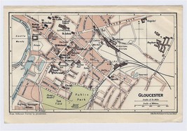 1924 Original Vintage City Map Of Gloucester / Gloucestershire / England - £16.90 GBP