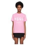 MSGM Milano Brushstroke Logo Pink T-Shirt Size XS - $80.00