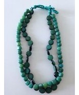 double strand beaded necklace Approx 18 inch - £19.58 GBP