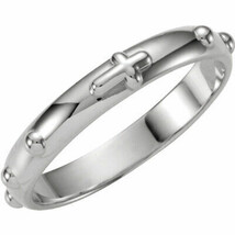 3.2 mm Rosary Ring Real Solid .925 Sterling Silver Size 12 - $88.52 CAD