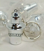 2 Baileys Irish Cream Cocktail Shaker Keychain Key Fob 1.75&quot; Mini Metal Stocking - £7.82 GBP