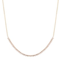 Authenticity Guarantee 
Half Diamond Tennis Chain Necklace 14K Pink Rose Gold... - £1,599.89 GBP