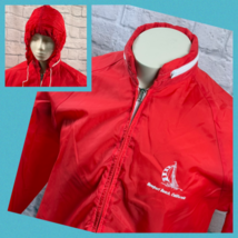 Vintage 80s NEWPORT Plage Californie Zip-Up Hydrofuge Veste Moyen - $46.76