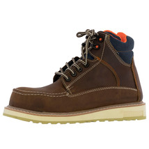 Mens Honey Brown Work Safety Boots Leather Laces Steel Toe Botas Trabajo - £52.76 GBP