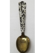 A Michelsen Copenhagen Spoon Sterling Silver Gilt Enamel July 1956 Black... - £45.04 GBP