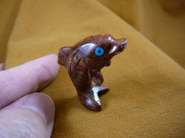 Y-DOL-15 little red tan DOLPHIN figurine carving SOAPSTONE PERU love dol... - £6.84 GBP