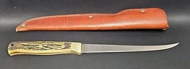 Schrade 167UH Uncle Henry Fillet Knife 7.25&quot; Blade Delrin Stag Handle Sh... - $77.58