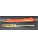 Schrade 167UH Uncle Henry Fillet Knife 7.25&quot; Blade Delrin Stag Handle Sh... - $77.58