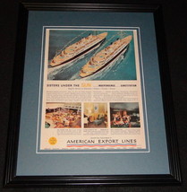 1951 American Export Lines Framed 11x14 ORIGINAL Vintage Advertisement - £39.56 GBP