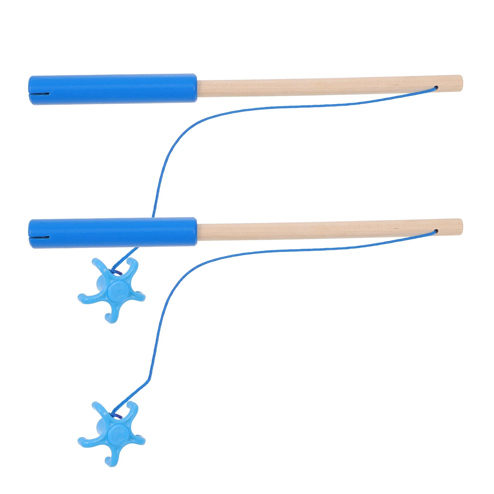 2Pcs Funny Fishing Joysticks Toys Magnetic Wooden Fishing Rod Preschool Toys - £8.08 GBP