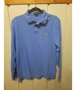 Polo Ralph Lauren Classic Fit Long Sleeve Polo Shirt Mesh Blue Cotton Me... - £23.60 GBP