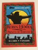 Vintage Robin Hood Prince Of Thieves Movie Trading Card Kevin Costner #1 - £1.56 GBP
