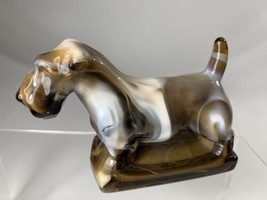 Imperial Glass CARAMEL SLAG SCOTTIE DOG CHAMP SEALEYHAM TERRIER Figurine - $89.09