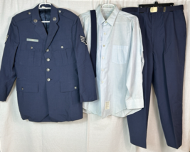 VTG 1970&#39;s USAF Air Force Military Uniform w/ Jacket, Pants, Shirt, Belt... - $74.25