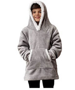 Cozy Hoodzie For Kids Gray One Size Fits Most Brand New Sherpa Lined - £13.88 GBP