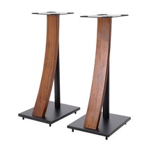 One Pair Fixed Height Universal Speaker Floor Stands With Real Wood - 29... - £172.83 GBP